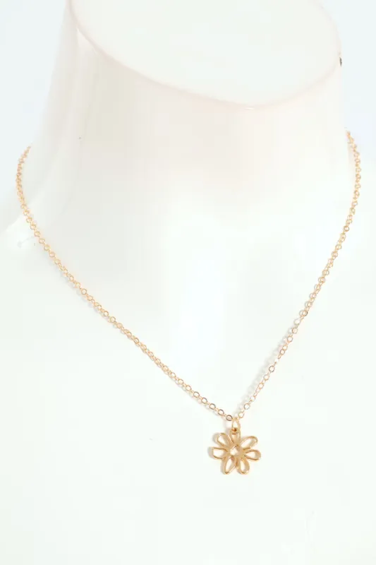 Cutout Floral Pendant Necklace - Gold sold by Edgars