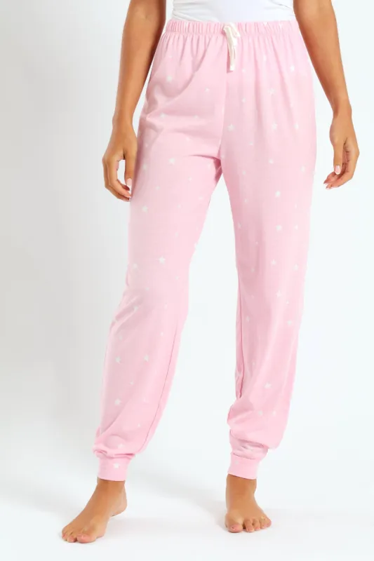Stars Knit Jogger - Pink sold by Edgars