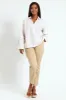 V-Neck Collared Striped Shirt - Beige/Black sold by Edgars 