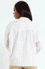V-Neck Collared Striped Shirt - Beige/Black sold by Edgars 