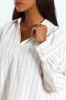 V-Neck Collared Striped Shirt - Beige/Black sold by Edgars 