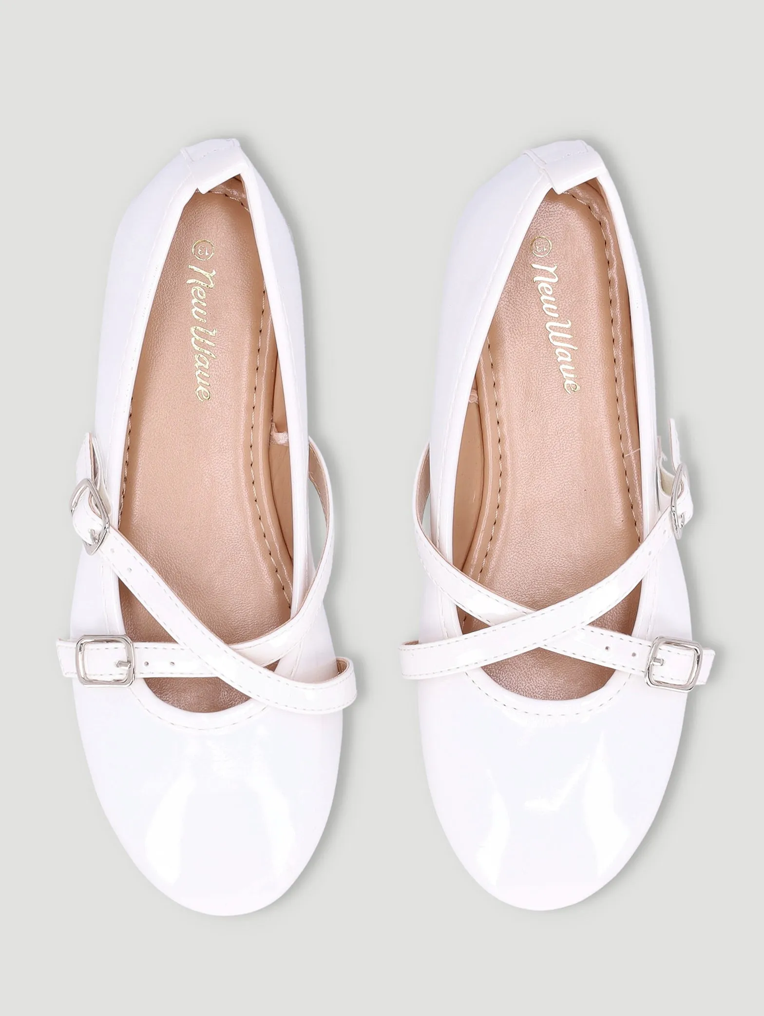 Girls Crossover Pump - White sold by Edgars