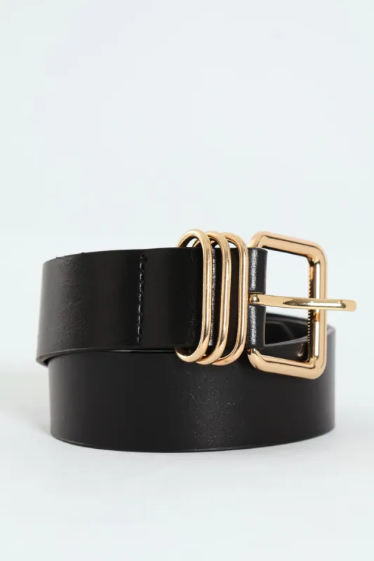Triple Metal Puller Belt - Black sold by Edgars 