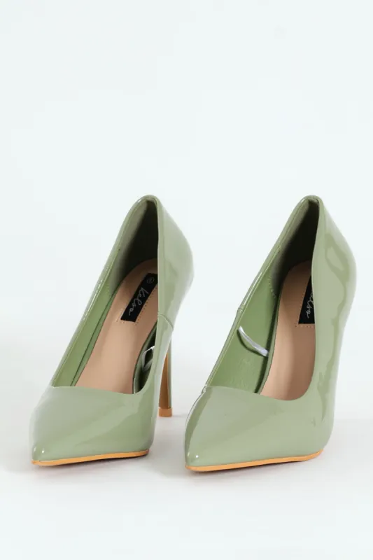 Patent Pointy Heel - Sage sold by Edgars