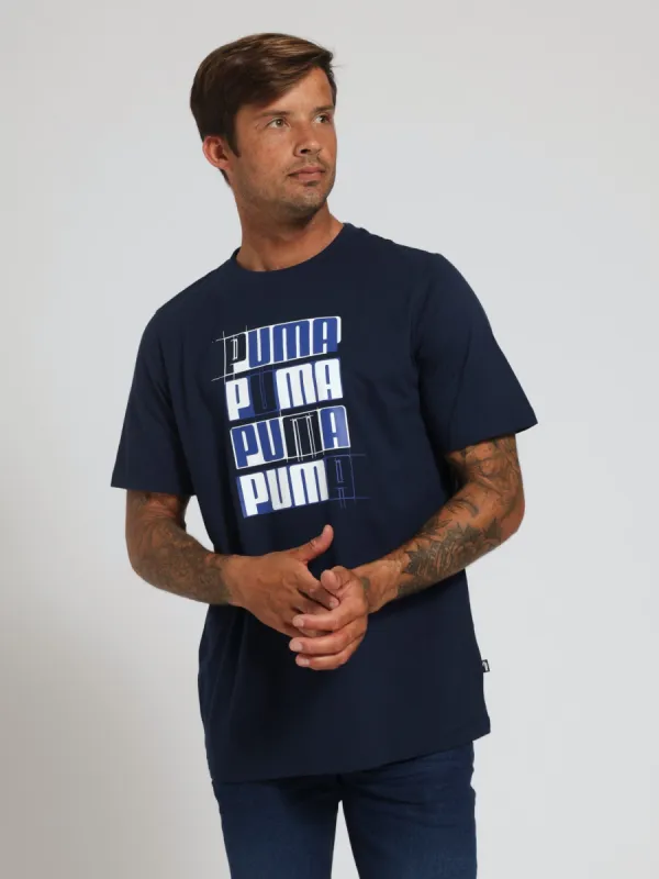 Logo Lab Tee - Peacoat sold by Edgars