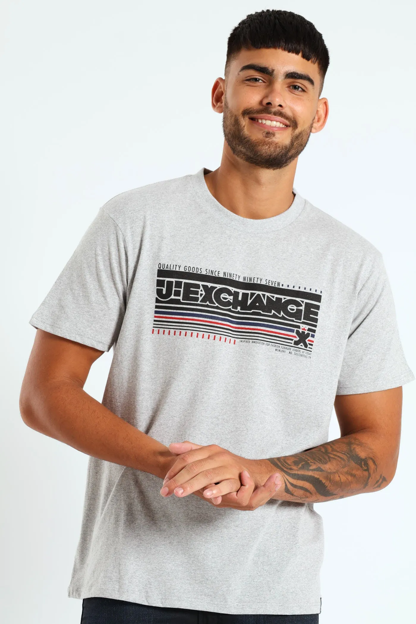 Printed Tee - Grey Melange sold by Edgars
