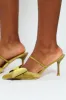 Pointed Big Bow Detail Stiletto Heel - Chartreuse sold by Edgars