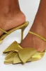 Pointed Big Bow Detail Stiletto Heel - Chartreuse sold by Edgars