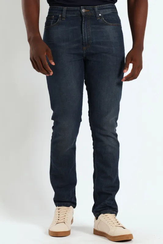 Worn In Slim Denim - Blue/Black sold by Edgars