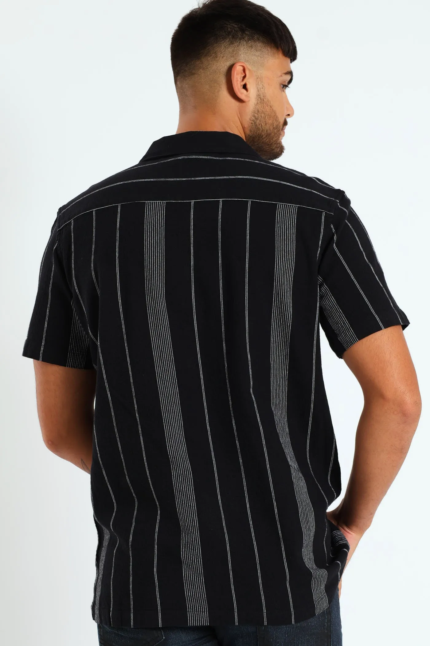 Thin Stripe Surf Interest Shirt - Black sold by Edgars product image thumbnail 3