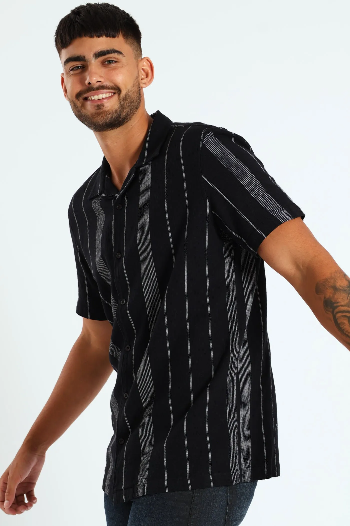 Thin Stripe Surf Interest Shirt - Black sold by Edgars product image thumbnail 2