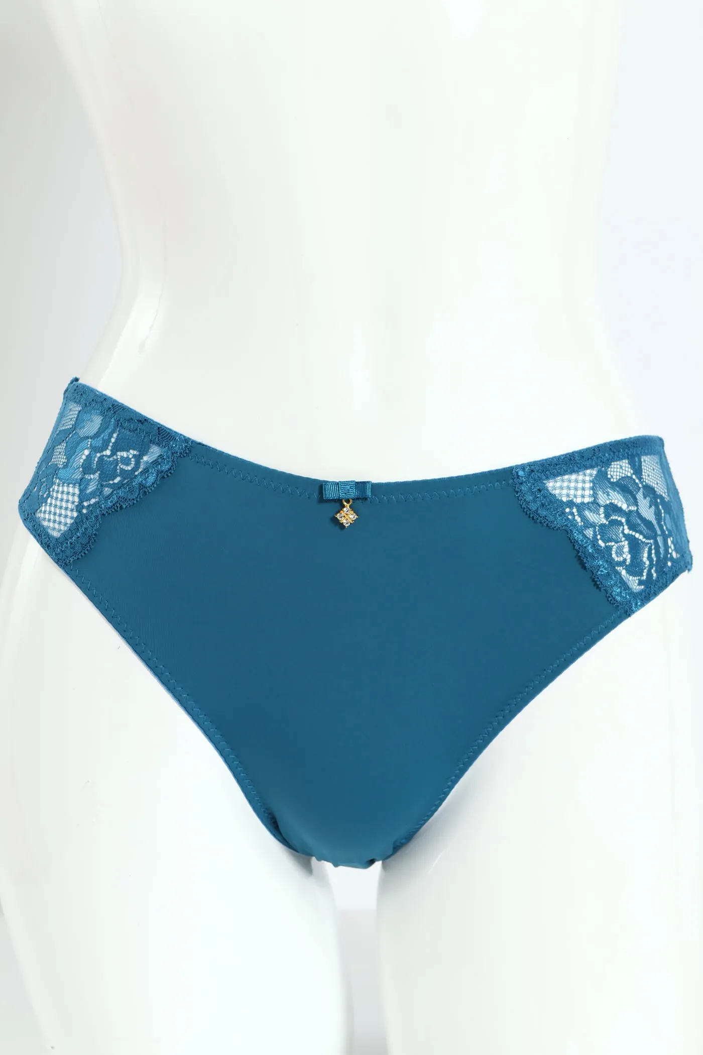 Microfibre & Lace Bikini Panty - Teal sold by Edgars