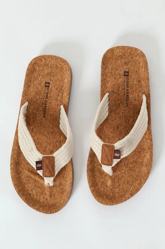 Braided Upper Cork Wide Vamp - Stone made by Edgars 