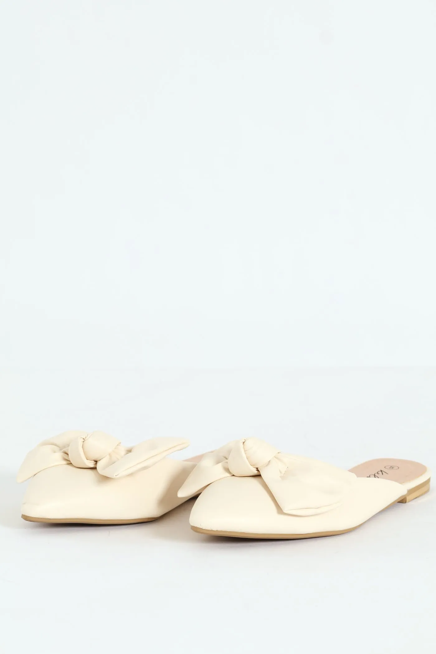 Soft Big Bow Push In Mule - Stone sold by Edgars