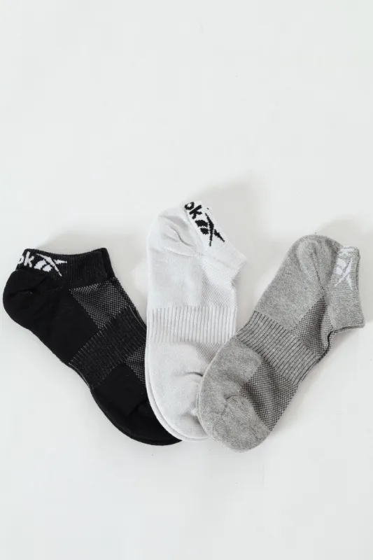 3 Pack Sport Lowcut Socks - White/Black/Grey sold by Edgars