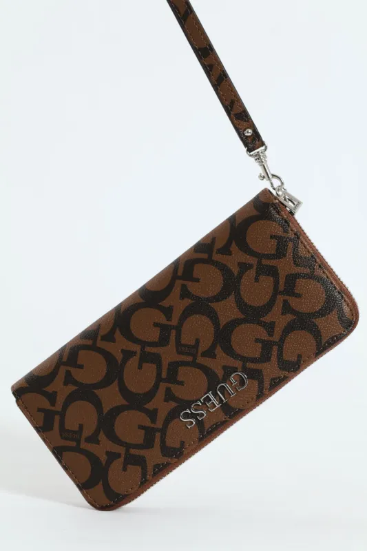 Abbas Large Zip Around Purse - Dark Brown sold by Edgars 