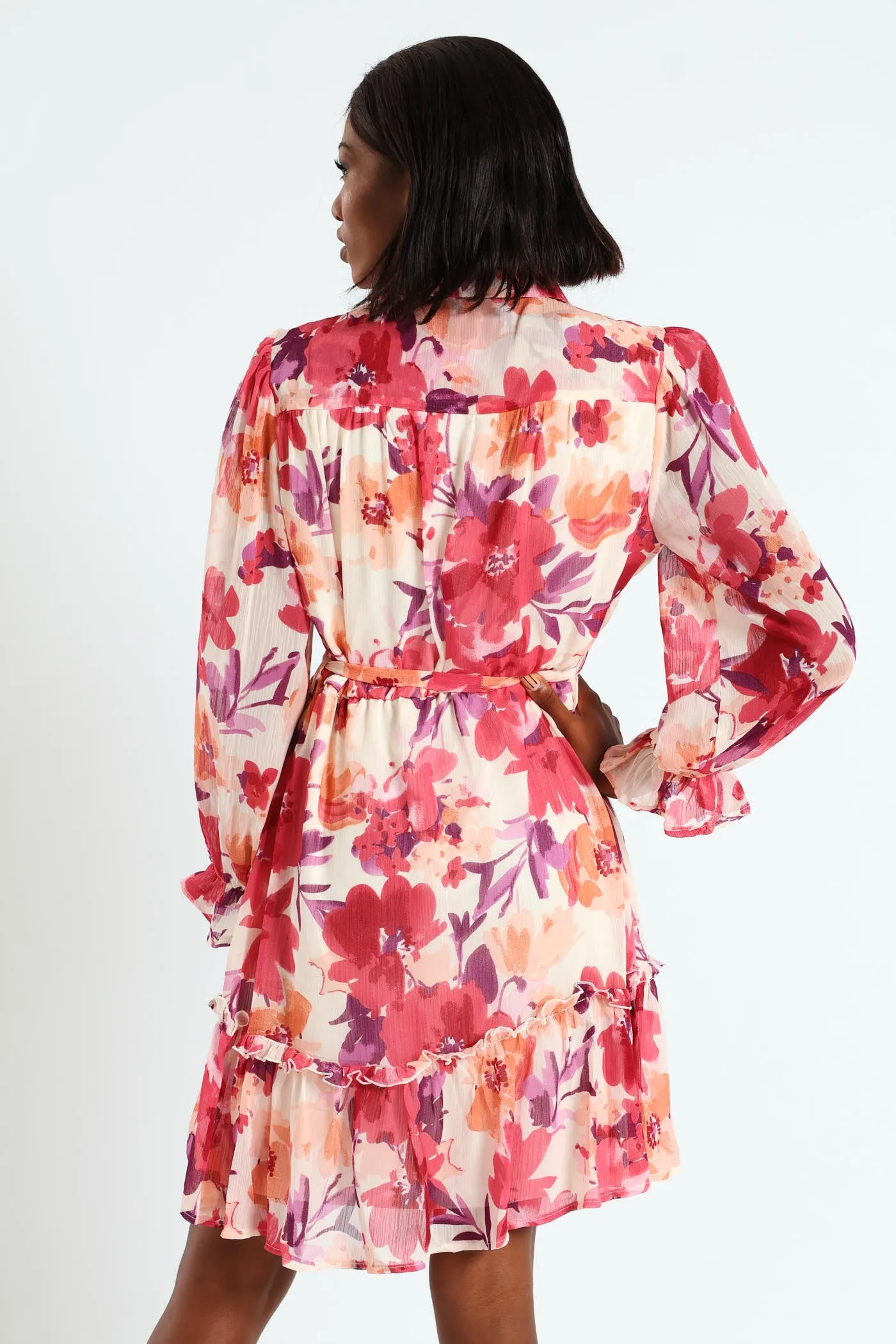 Button Through Frill Hem Tea Dress - Cream sold by Edgars product image thumbnail 3