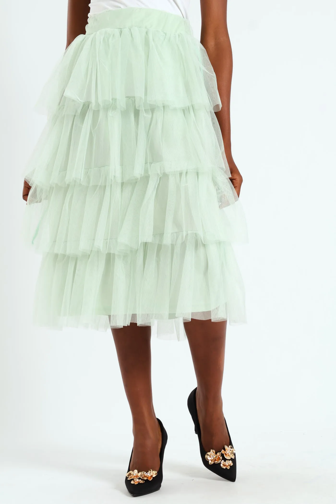 Rara Tiered Midi Skirt - Mint sold by Edgars