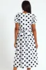 Puff Sleeve Polka Dot Poplin Midaxi Dress - White/Black sold by Edgars 
