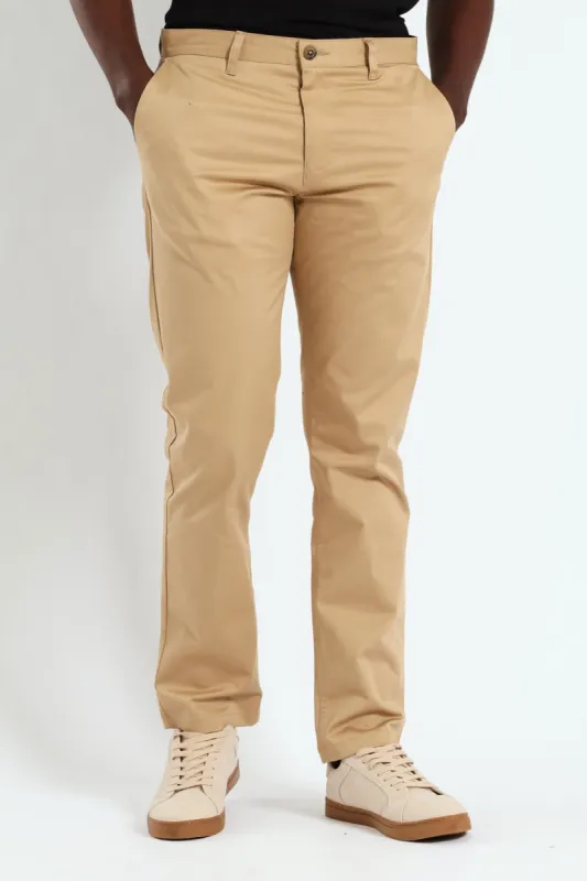 Milan Straight Leg Chino - Khaki sold by Edgars