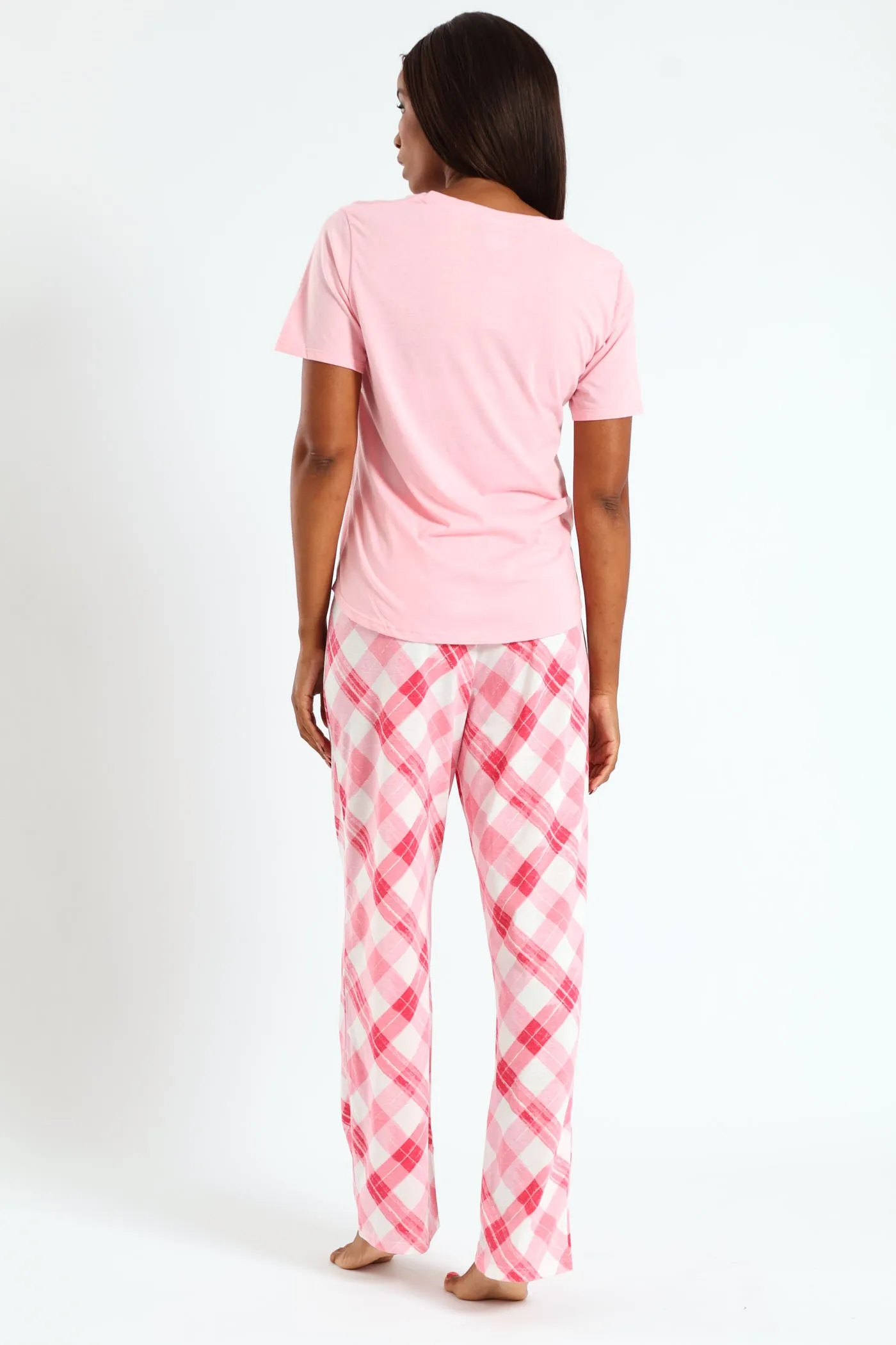 Floral Check Knit Top & Pant Set - Pink sold by Edgars product image thumbnail 3