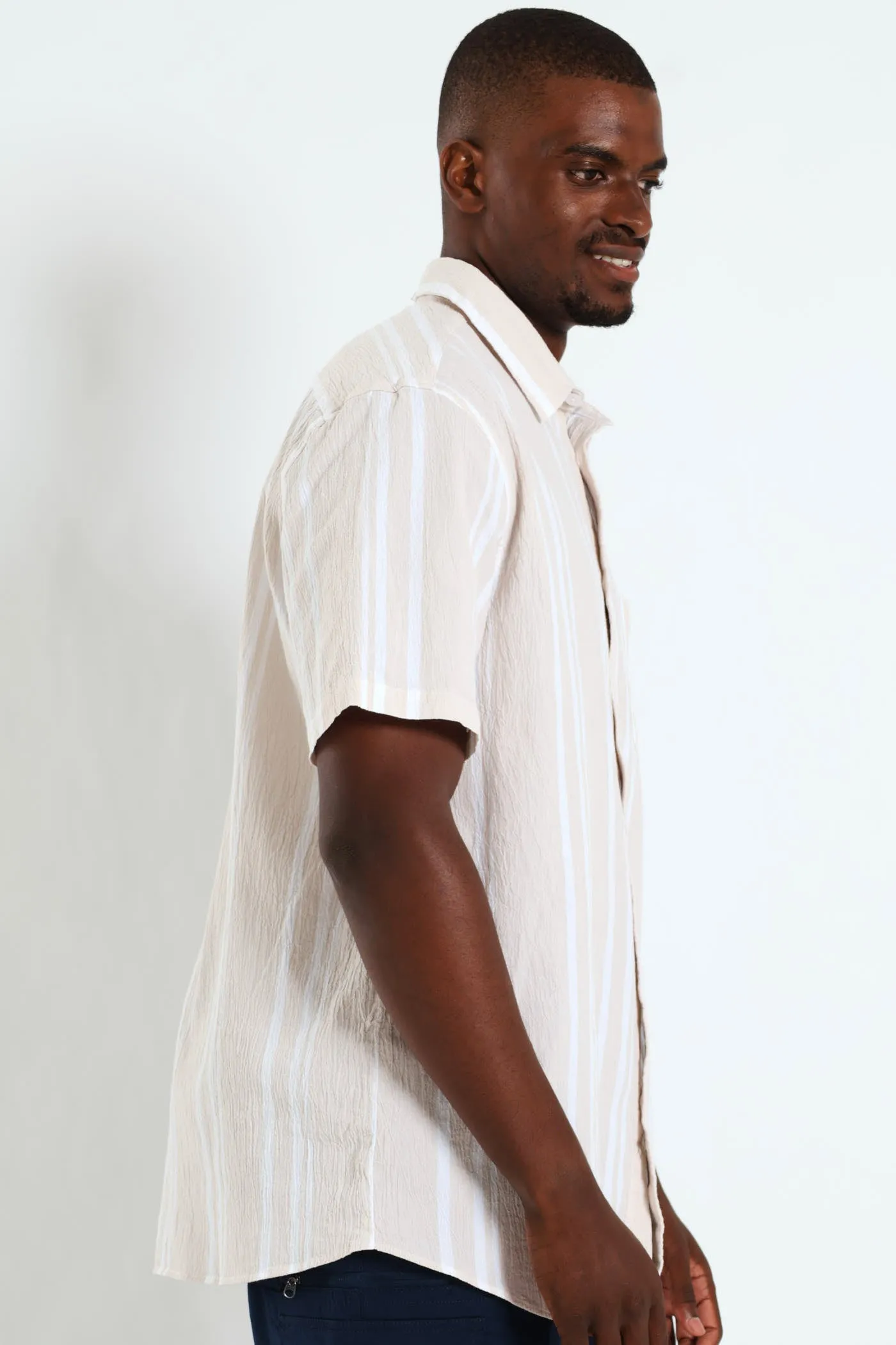 Short Sleeve Stripe Shirt - Off White sold by Edgars product image thumbnail 2