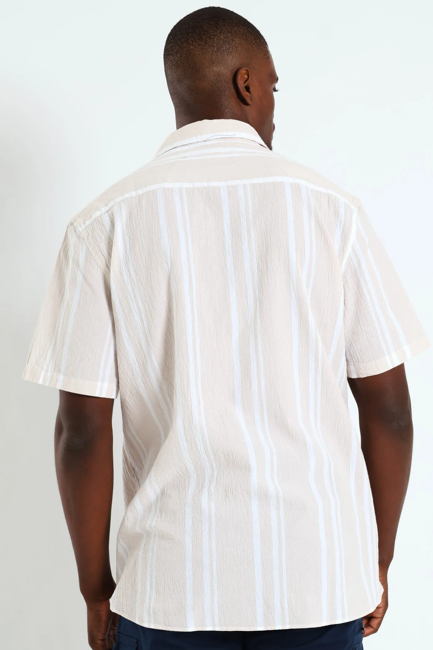 Short Sleeve Stripe Shirt - Off White sold by Edgars product image thumbnail 3