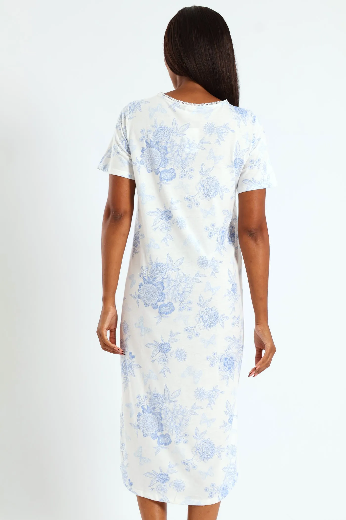 Longer Length Knit Butterfly Nightie - White sold by Edgars product image thumbnail 3