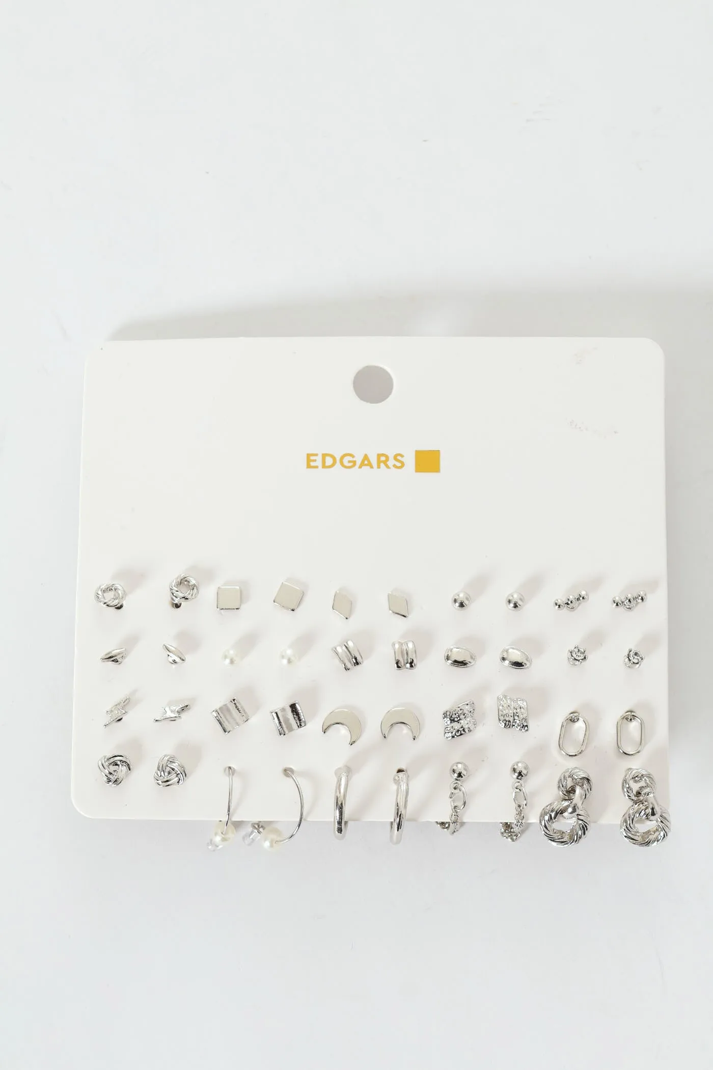 20 Pack Stud & Hoop Earrings - Silver sold by Edgars product image thumbnail 2