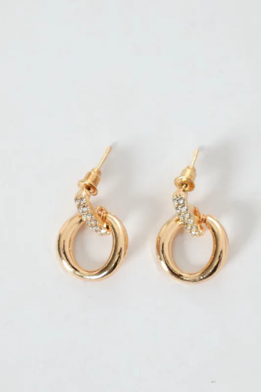 Diamante Small Door Knocker Earring - Gold sold by Edgars 