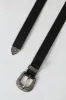 Silver Western Buckle Fashion Belt - Black sold by Edgars