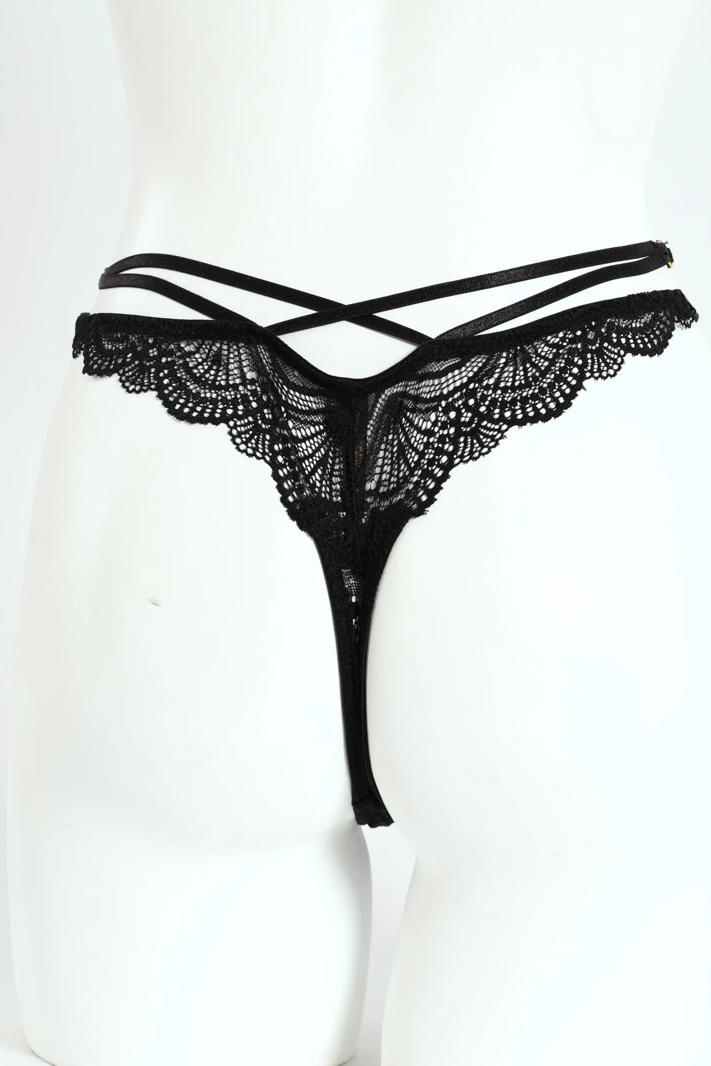 Lace Strappy Thong Panty - Black sold by Edgars product image thumbnail 2