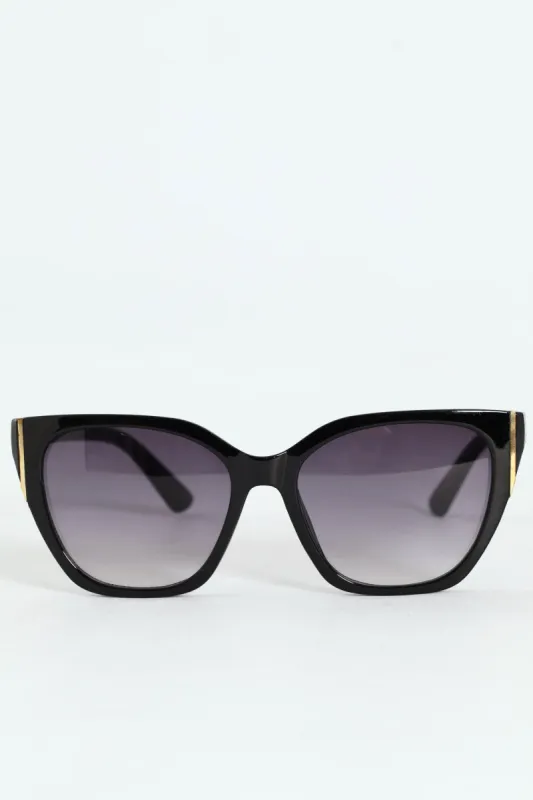 Flushed Lens Cat Eye Sunglasses - Black made by Edgars