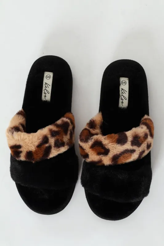 Double Band Open Toe Slipper - Black sold by Edgars