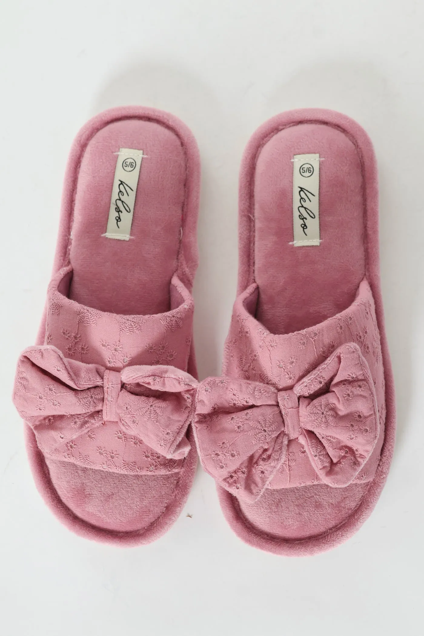 Anglaise Mule Slipper With Bow Detail - Mauve sold by Edgars