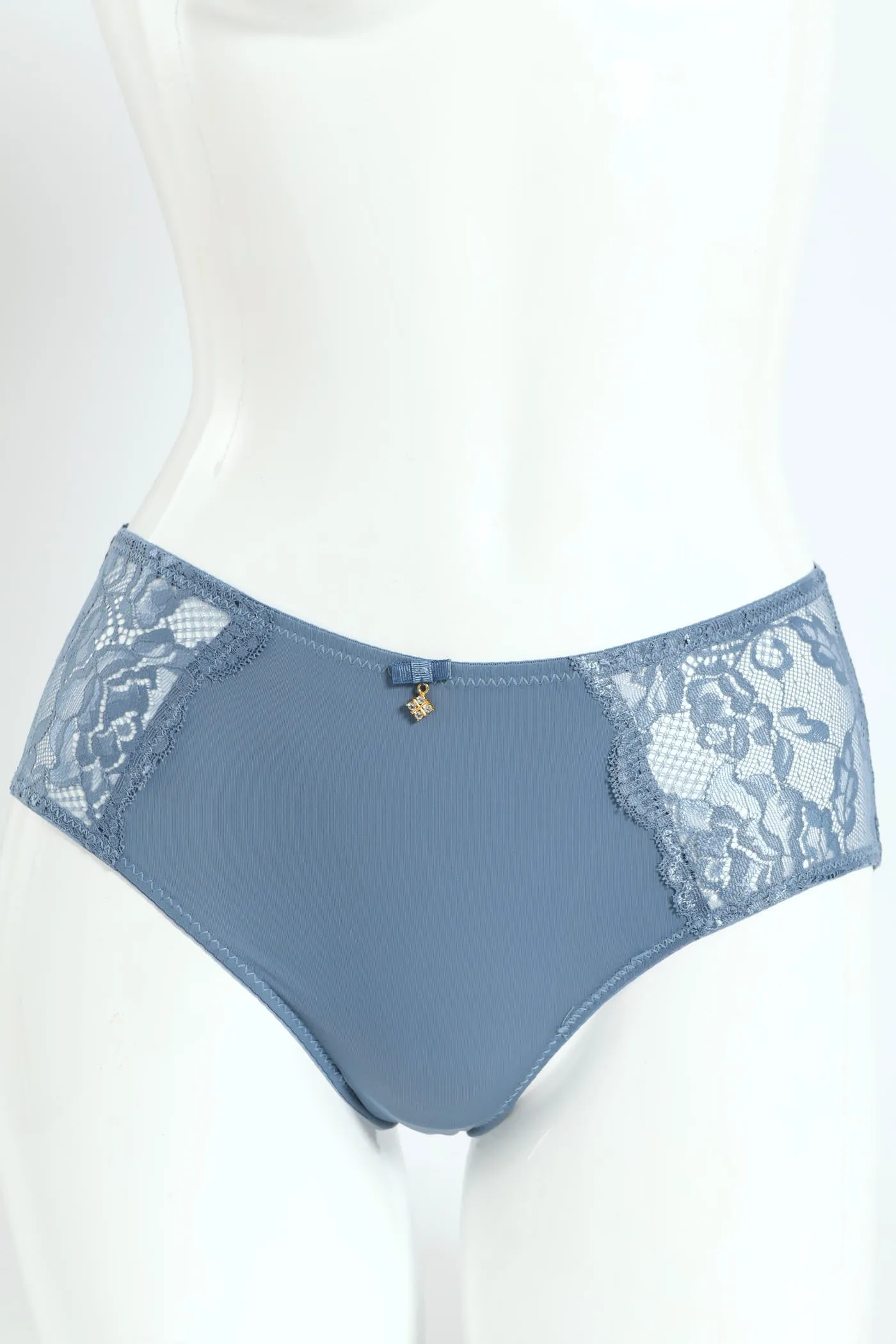 Microfibre & Lace Boyleg Panty - Blue sold by Edgars