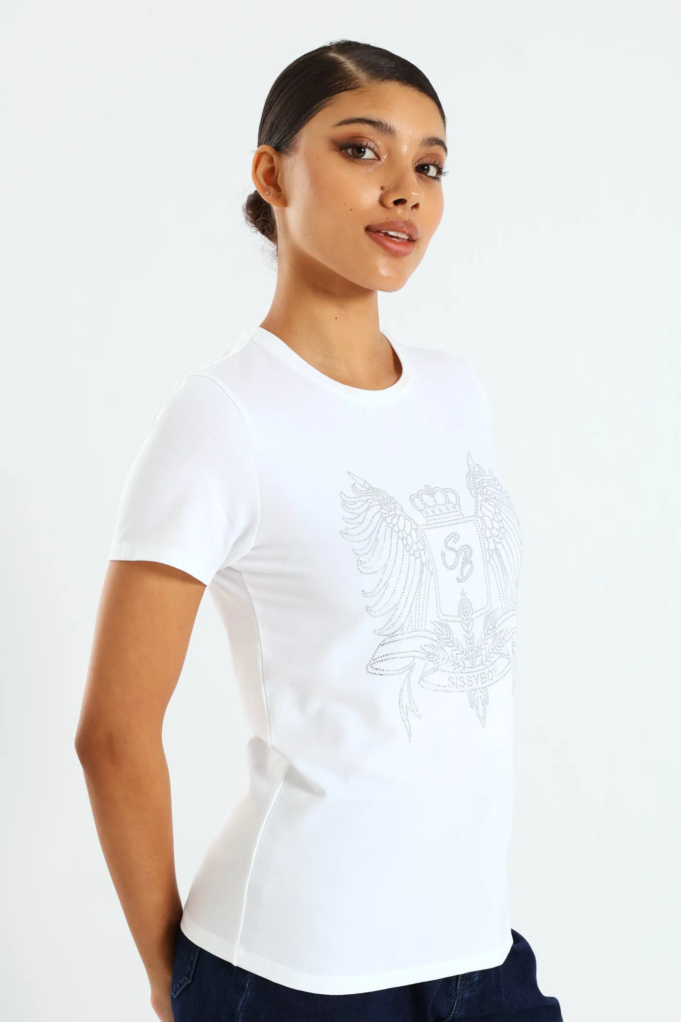 Regular Fit Bling Logo Top - White sold by Edgars product image thumbnail 2