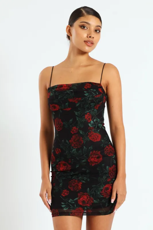 Mini Dress With Ruching And An Underbust Cutline - Black sold by Edgars