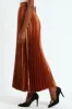 Pleated Satin Maxi Skirt - Copper sold by Edgars 