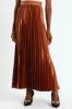 Pleated Satin Maxi Skirt - Copper sold by Edgars 