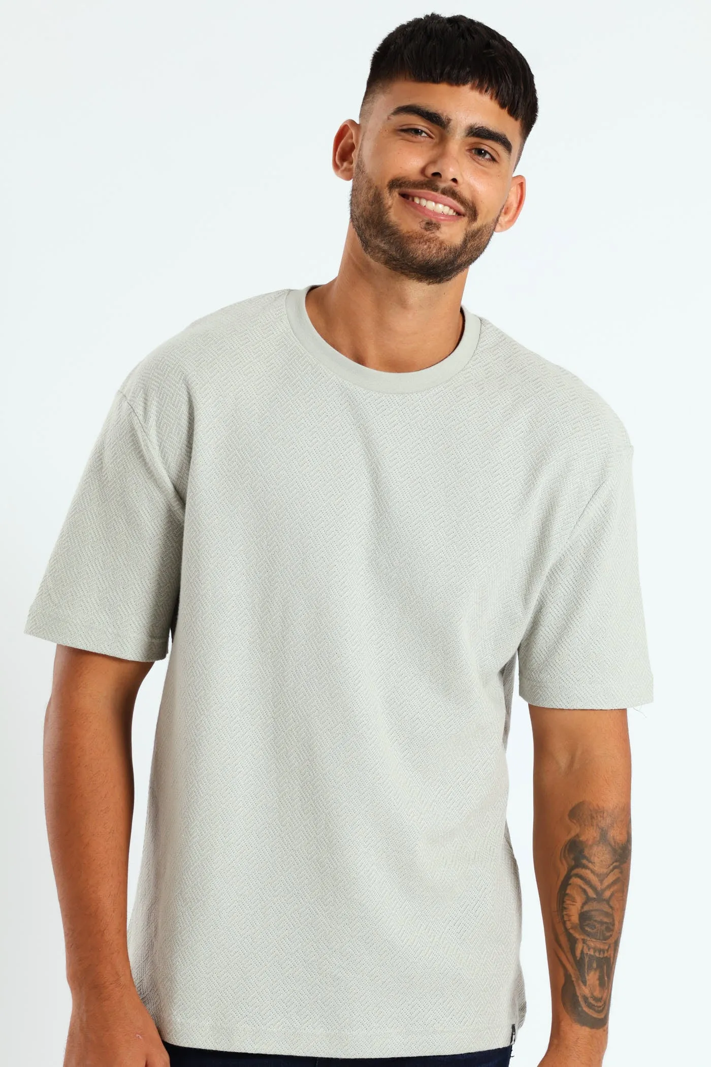 Pointelle Textured Tee - Grey sold by Edgars