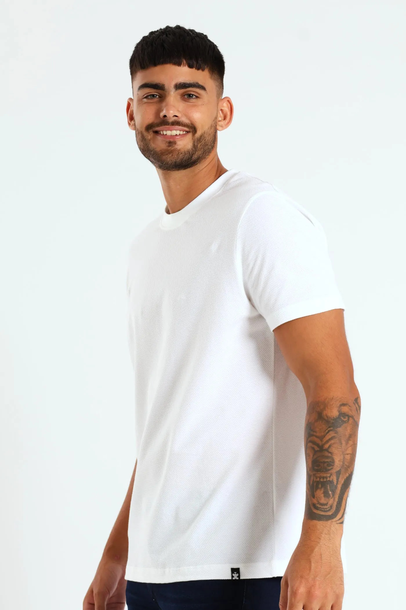 Waffle Crew Tee - White sold by Edgars product image thumbnail 2