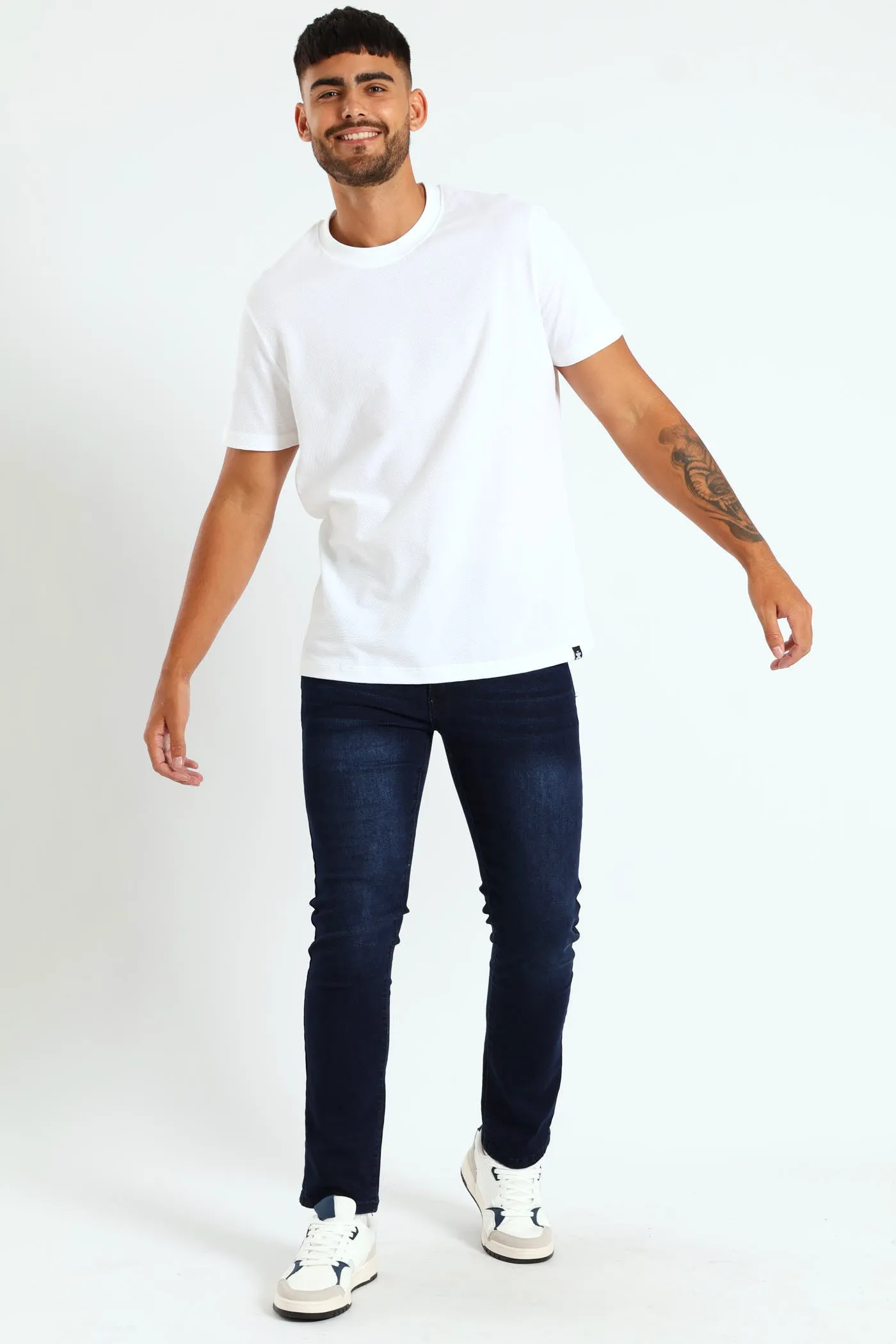 Waffle Crew Tee - White sold by Edgars product image thumbnail 4