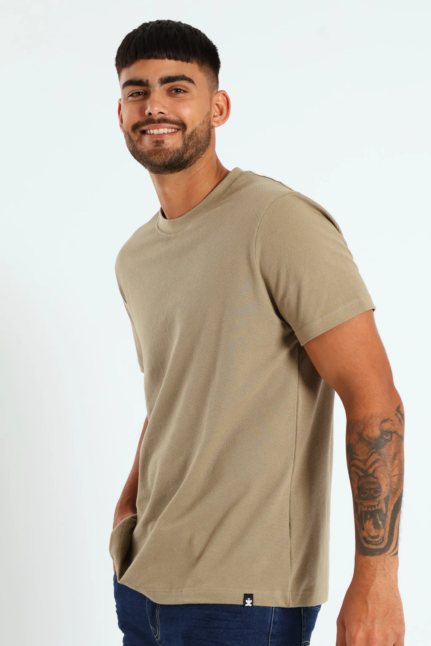 Waffle Crew Tee - Stone sold by Edgars product image thumbnail 2