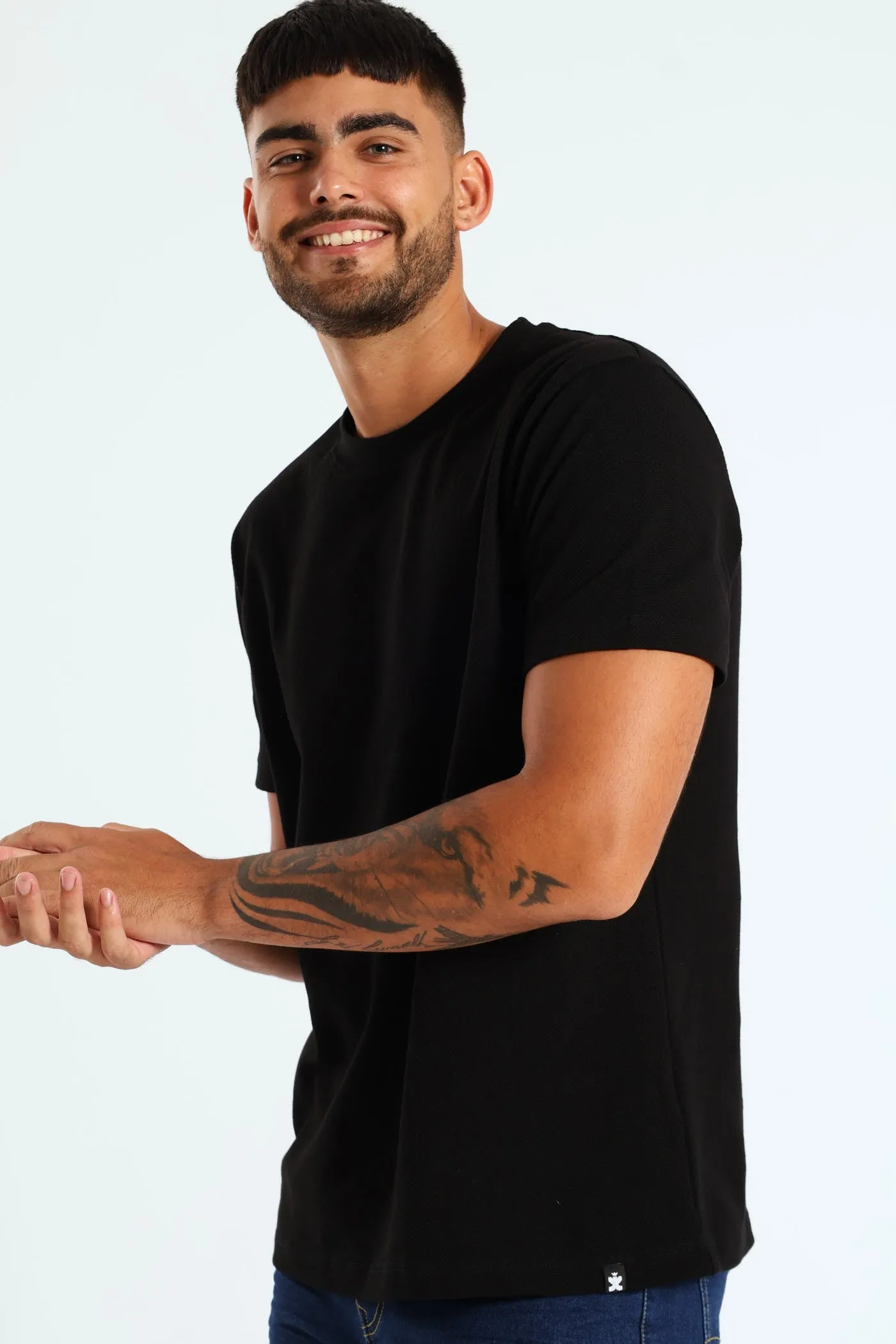 Waffle Crew Tee - Black sold by Edgars product image thumbnail 2