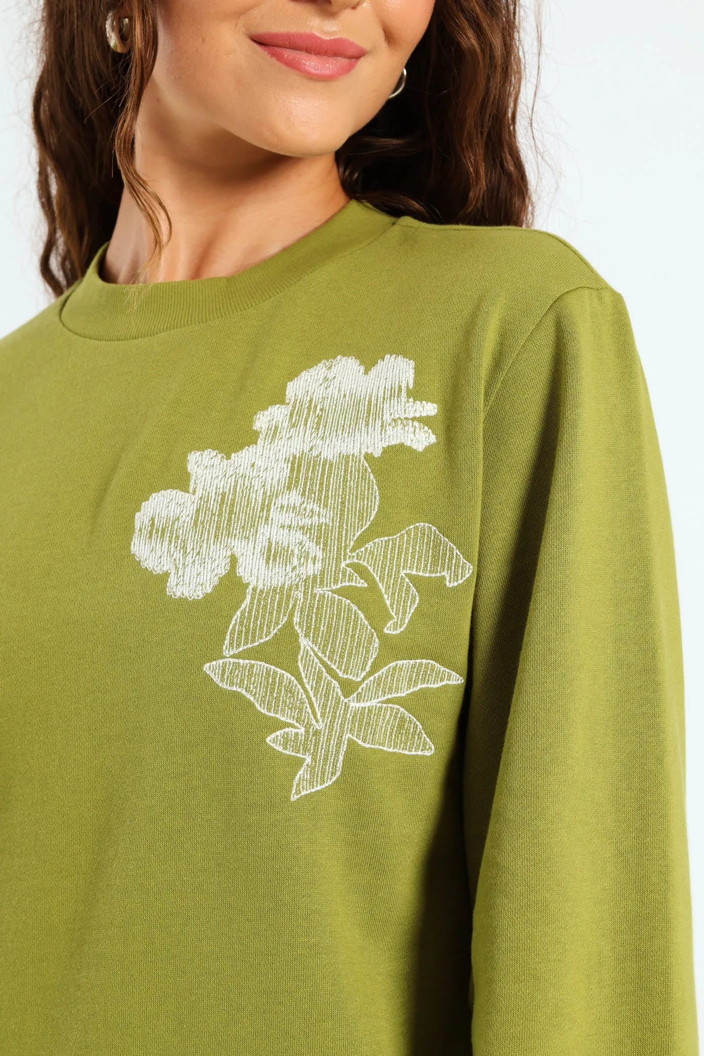Digital Floral Emboidered Pullover - Avocado sold by Edgars product image thumbnail 2