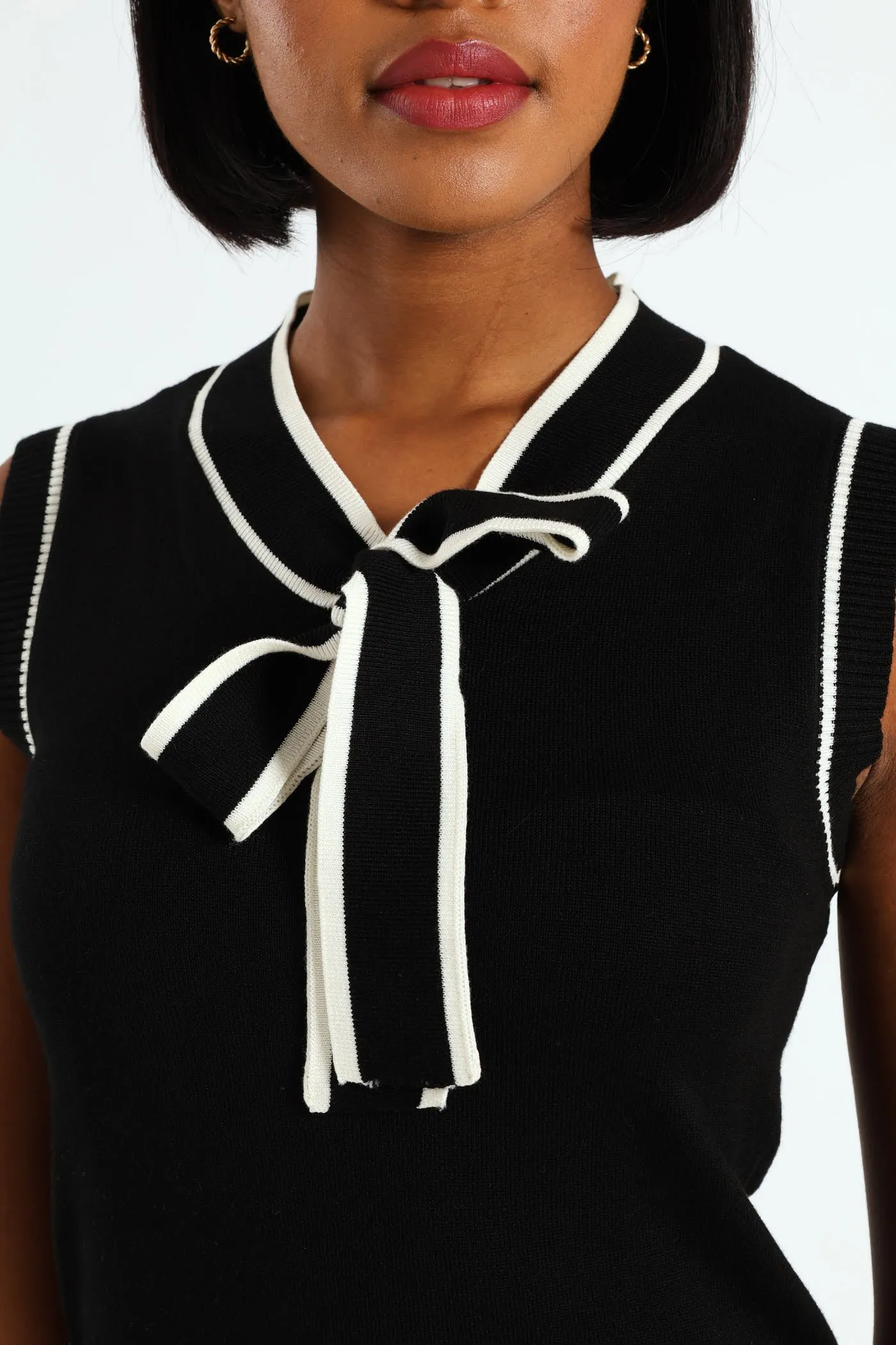 Tipped Front Kitty Bow Top - Black sold by Edgars product image thumbnail 2