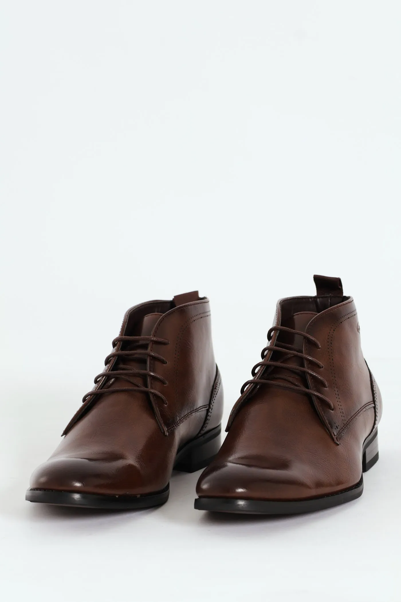 Lace Up Formal Boot - Brown sold by Edgars