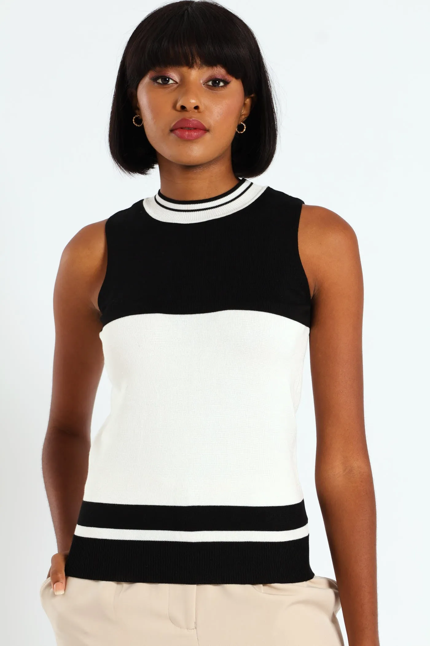 Turtle Neck Tank - Black sold by Edgars