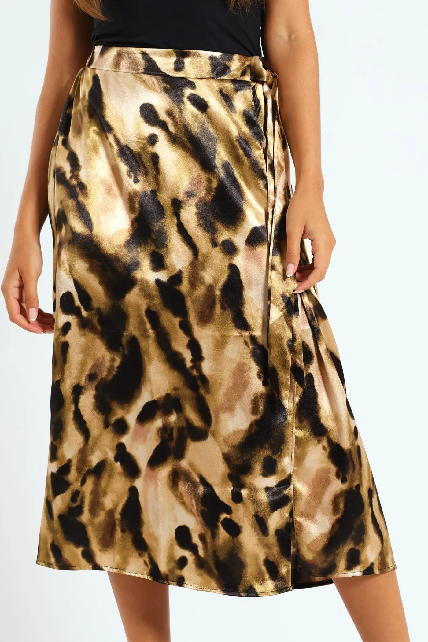 Mock Wrap A-Line Midi Skirt - Multi sold by Edgars